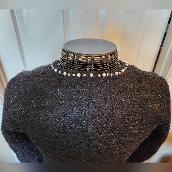 RSVP BY TALBOTS  size 12P fully lined black jacket trimmed in faux pearls. - Picture 3 of 7